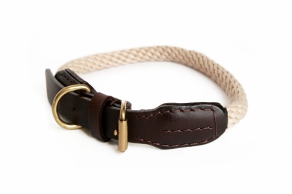 Alvalley Rope and Leather Collar with Buckle