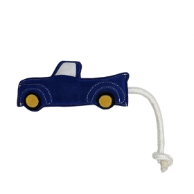 Vegan Leather Blue Pickup Truck Eco Friendly Dog Toy