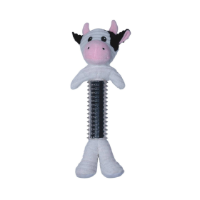 Black and White Cow Corduroy Squeaking Dog Toy