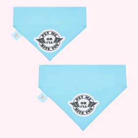 "Pet Me or I'll Bite You" Blue Collar Bandana