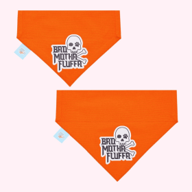 "Bad Motha Fluffa" Orange Collar Bandana